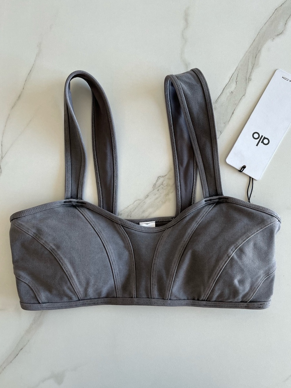 ALO Yoga Charcoal Gray Seam-Detail Bralette